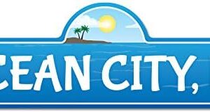 Ocean City, NJ New Jersey Beach Street Sign | Indoor/Outdoor | Surfer, Ocean Lover, Décor for Beach House, Garages, Living Rooms, Bedroom | Signmission Personalized Gift