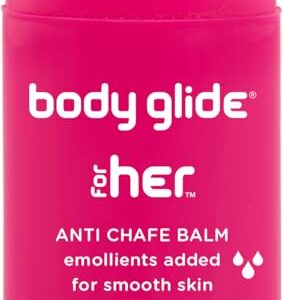 Body Glide For Her Anti Chafe Balm | Chafing stick with added emollients | Great for dry, sensitive skin and/or sensitive areas | Use on chest, bra, butt, groin, arm, and thigh chafing | 1.5oz
