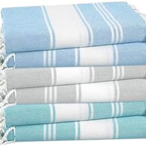 LANE LINEN Beach Towels 6 Pack, Bulk Beach Towels Oversized, Pool Towels for Adults, Pre-Washed, Sand Free Beach Towel, Fast Drying Beach Towel, 39"x71" - Classic Color