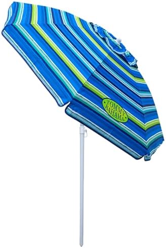 Tommy Bahama 6' UPF 50+ Tilt Beach Umbrella with Integrated Sand Anchor, Wind Vent, and Carry Bag