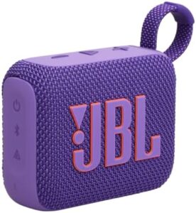 JBL Go 4 - Ultra-Portable, Waterproof and Dustproof Bluetooth Speaker, Big Pro Sound with Punchy bass, 7-Hour Built-in Battery, Made in Part with Recycled Materials (Purple)