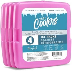 Cool Coolers by Fit + Fresh, Reusable & Long-Lasting Slim Ice Packs, Cold Packs for Lunch Boxes, Ice Packs for Lunch Bags