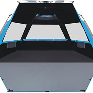 Beach Tent, Deluxe XL Pop-up Beach Tent for 4-6 Person, UPF 50+ with Dark Shelter Technology, Easy Set Up and Portable Beach Tent Sun Shelter