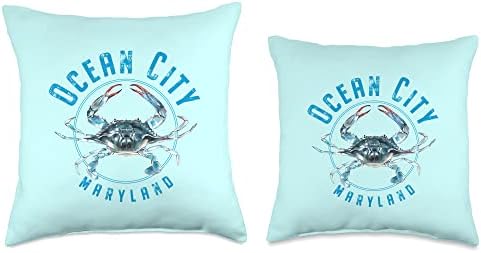 Ocean City Maryland Blue Crab Design Throw Pillow - Image 3