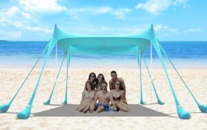 Portable Beach Tent Sun Shelter UV Protection Beach Canopy Sun Shade for Camping, Family Tent, Quick Setup Outdoor Shade Canopy(Turquoise)