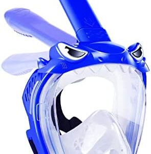 Full Face Snorkel Mask for Kids, Kids Snorkeling Set 180 Degree Panoramic View, Safe Anti-Leak Anti-Fog, Foldable Dry Top Snorkeling Gear for Kids Adult