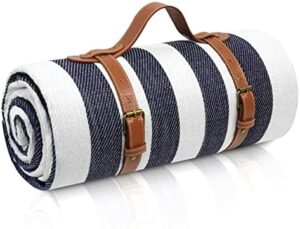 sapsisel 80”x 80” Picnic Blanket Extra Large, Waterproof and Foldable Beach Blanket, 3-Layer Outdoor Blanket for 6 to 8 Adults, for Camping, Park, Beach, Grass, Indoors…