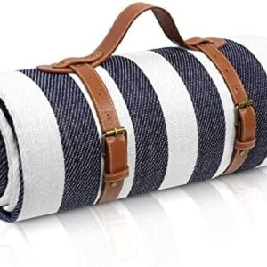 sapsisel 80”x 80” Picnic Blanket Extra Large, Waterproof and Foldable Beach Blanket, 3-Layer Outdoor Blanket for 6 to 8 Adults, for Camping, Park, Beach, Grass, Indoors…