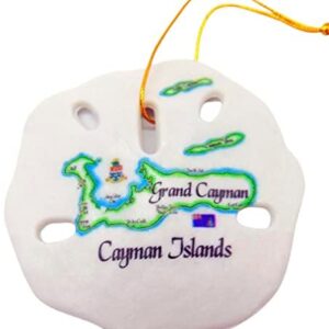 Cayman Islands Ornament Painted Sand Dollar Tropical Caribbean Christmas Tree Decoration