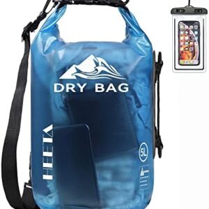 HEETA Dry Bag Waterproof for Women Men, 5L/10L/20L/30L/40L Roll Top Lightweight Dry Storage Bag Backpack with Phone Case for Travel Swimming Boating Kayaking Paddle Board Camping Beach Accessories