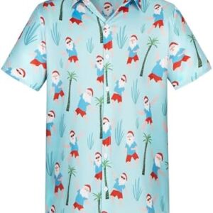 Yoimira Hawaiian Shirts for Men, Print Mens Casual Short Sleeve Button Down Shirts Floral Aloha Beach Shirt