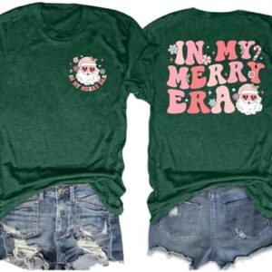 Christmas T-Shirt for Women in My Christmas Era Cute Groovy Christmas Holiday Xmas Shirt
