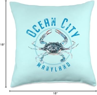 Ocean City Maryland Blue Crab Design Throw Pillow - Image 4