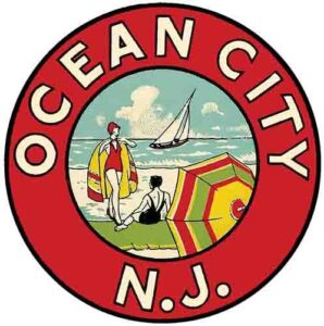 Ocean City New Jersey NJ Vintage Travel Decal Sticker Souvenir Skateboard Laptop