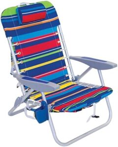 Rio Brands 4-Position Backpack Lace-Up Suspension Folding Beach Chair, Multi Color