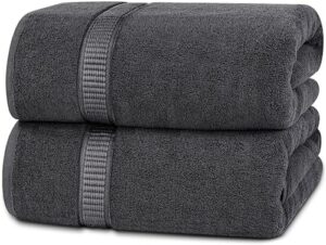 Utopia Towels Luxurious Jumbo Bath Sheet 2 Piece, 600 GSM, 35 by 70 Inches, 100% Ring Spun Cotton, Highly Absorbent and Quick Dry Extra Large Bath Towel, Super Soft Towel, Grey
