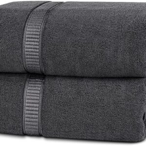 Utopia Towels Luxurious Jumbo Bath Sheet 2 Piece, 600 GSM, 35 by 70 Inches, 100% Ring Spun Cotton, Highly Absorbent and Quick Dry Extra Large Bath Towel, Super Soft Towel, Grey