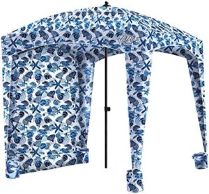 Qipi Beach Cabana - Easy to Set Up Canopy, Waterproof, Portable 6' x 6' Beach Shelter, Included Side Wall, Shade with UPF 50+ UV Protection, Ultimate Sun Umbrella - for Kids, Family & Friends
