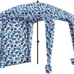 Qipi Beach Cabana - Easy to Set Up Canopy, Waterproof, Portable 6' x 6' Beach Shelter, Included Side Wall, Shade with UPF 50+ UV Protection, Ultimate Sun Umbrella - for Kids, Family & Friends
