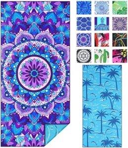 Microfiber Sand Free Beach Towel Thin Quick Dry Super Absorbent Oversized Large Lightweight Towels for Travel Sports Pool Swimming Bath Camping Yoga Girls Women Adults